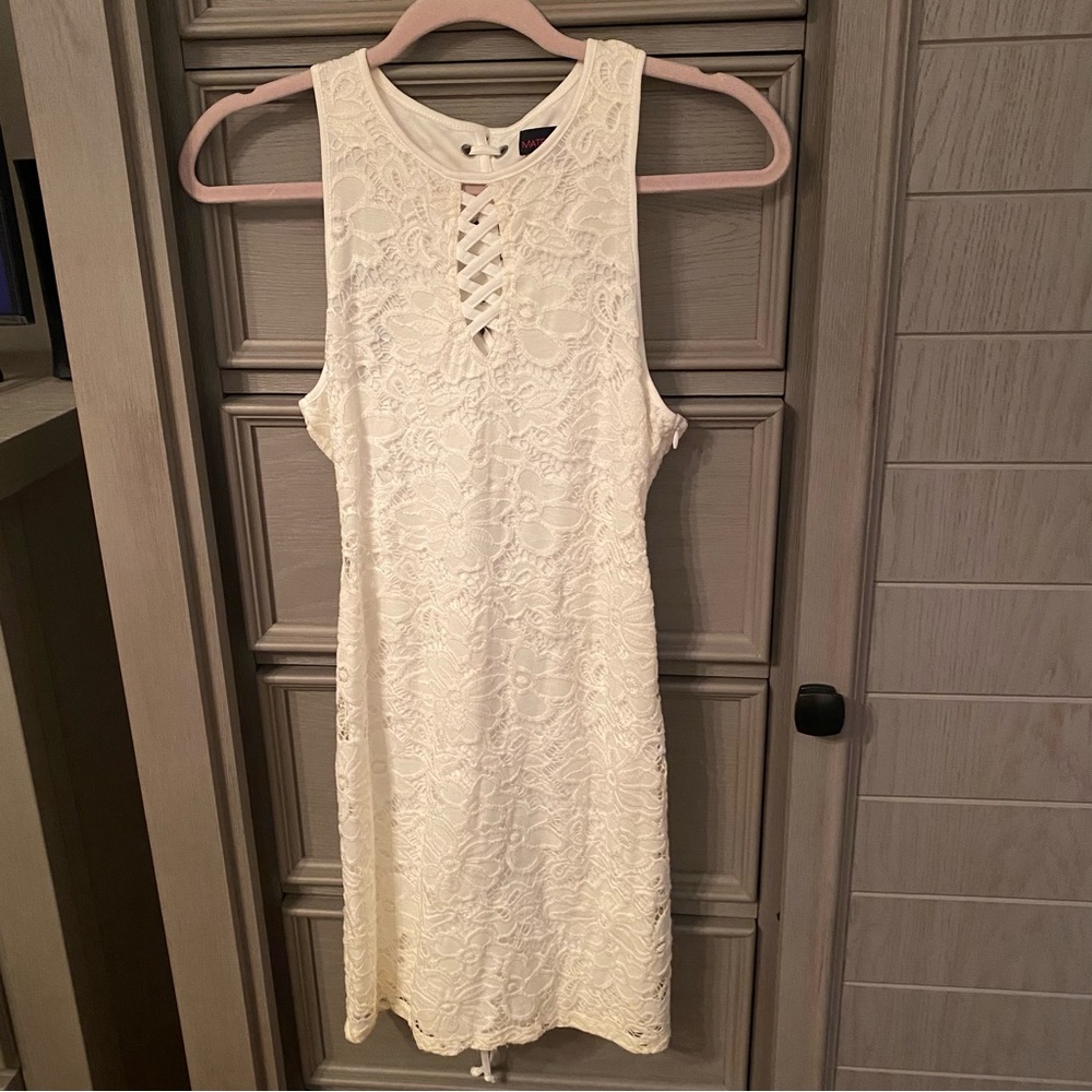 WHITE LACE MINI DRESS - BRIDAL/GRADUATION/BACHELORETTE